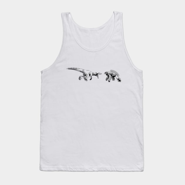 Chimp vs Raptor Tank Top by jmerril2